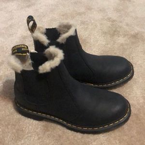 Dr. Martens fur lined Chelsea boots